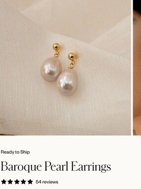 Gold Drop Baroque Pearl Earrings - Caitlyn minimalist